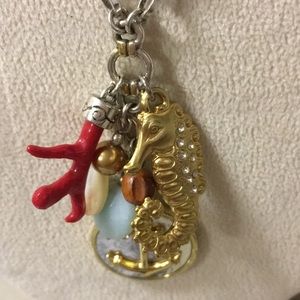 Brighton seashore charm necklace 6 charms 30"long